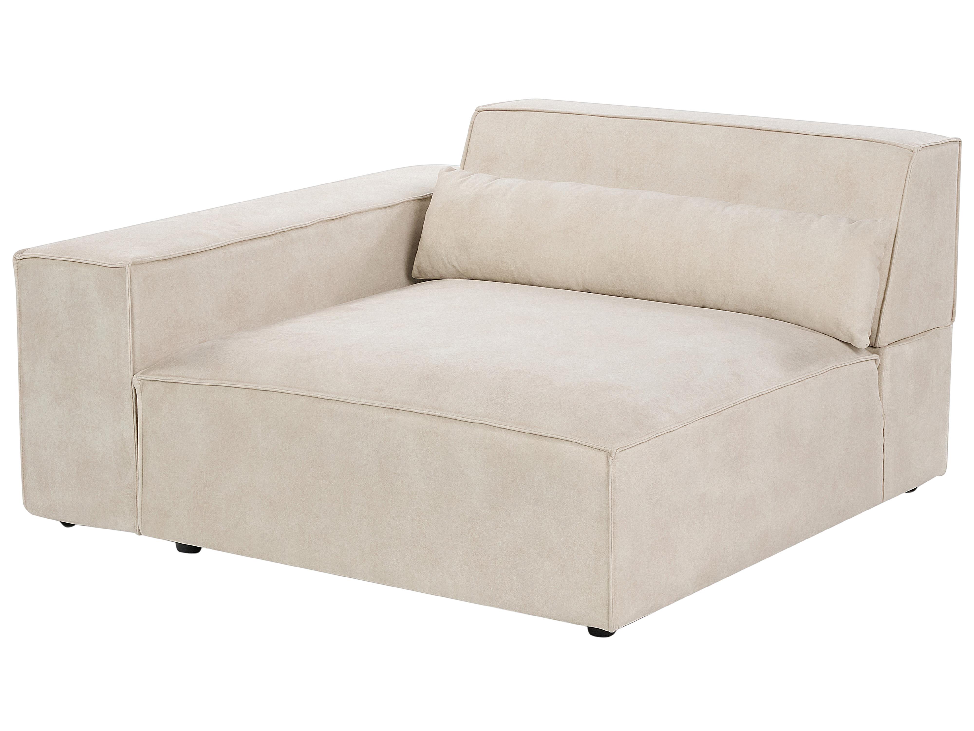Modulaire hoekbank 3-zits HELLNAR Fluweel Lichtbeige linkszijdig