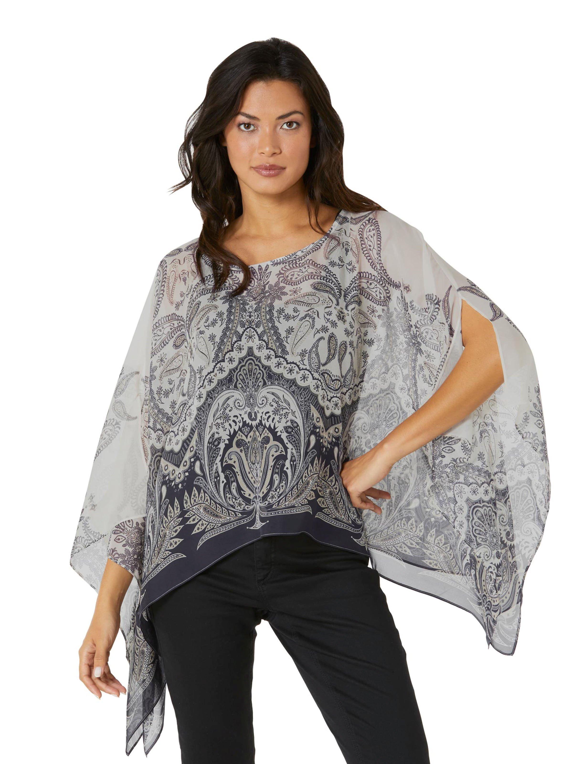 Tunika im Poncho-Stil mit Zipfelsaum, aus reiner Seide