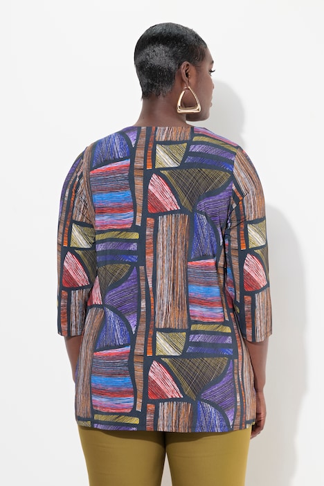 Slinky-Longshirt, A-Linie, Herzausschnitt, 3/4-Arm