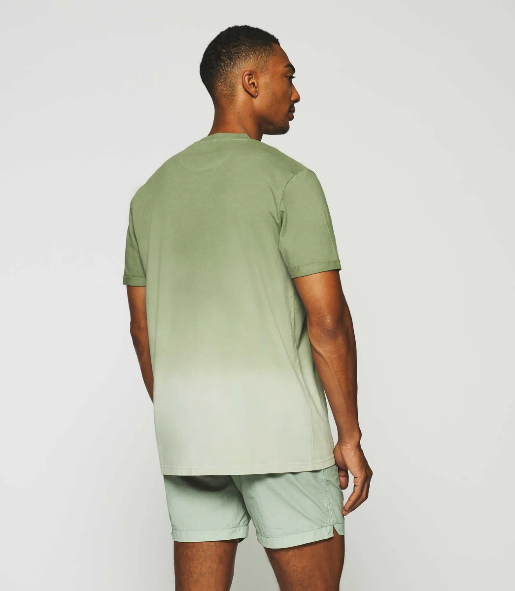 T-shirt à manches courtes dégradé dip dye kaki GUYTO