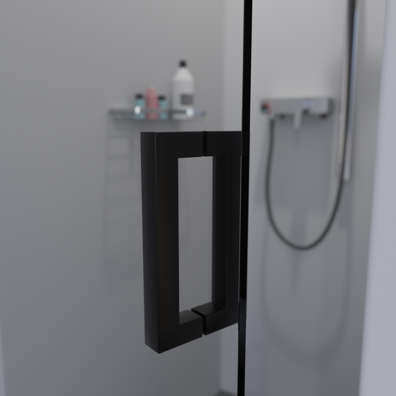 Saniclear Modern profielloze douchedeur 90x200 met zwarte scharnieren