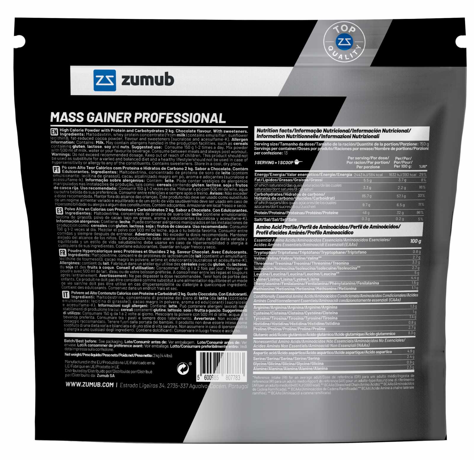 Zumub Mass Gainer Professional 2Kg