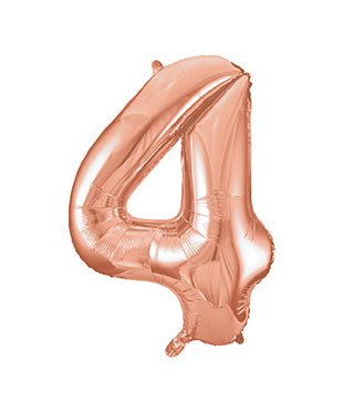 4 Jaar Cijfer Ballon Rose Goud Leeg 86cm