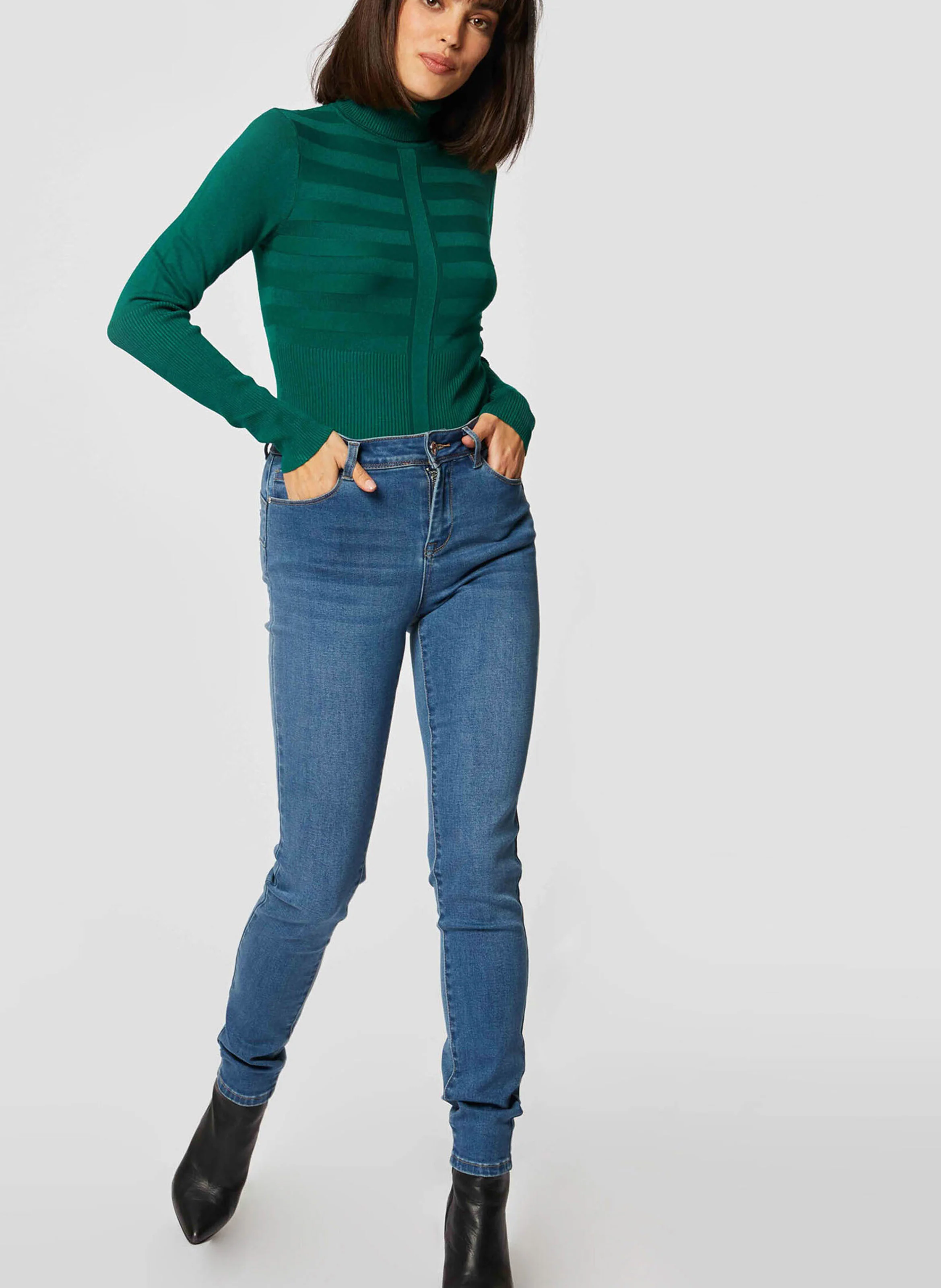 Pull col roulé | Vert