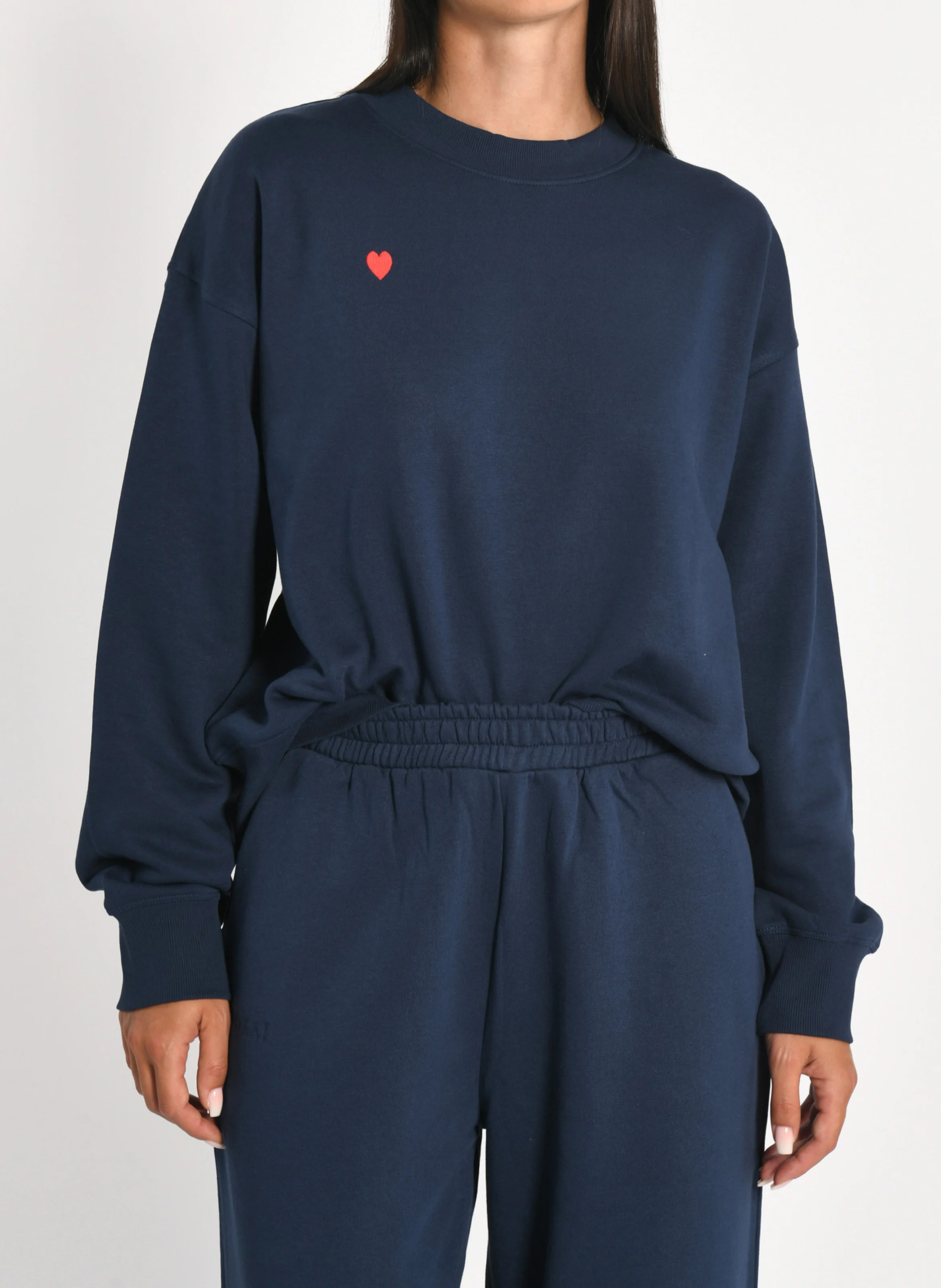 SUZY - Sweat ample en coton mélangé | Bleu