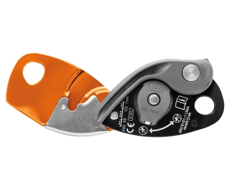 Petzl Sicherungsgerät Grigri  Belay Device, Orange Sicherungsgerät mit Blocklernunterstützung durch Klemmnocken und Anti-Panik-Hebel