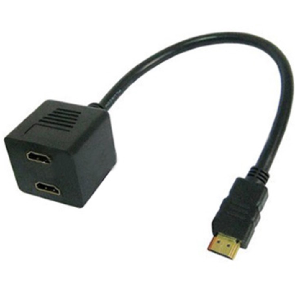 2-fach HDMI (Male) auf HDMI (Female) Adapter 0.3 Meter - Schwarz
