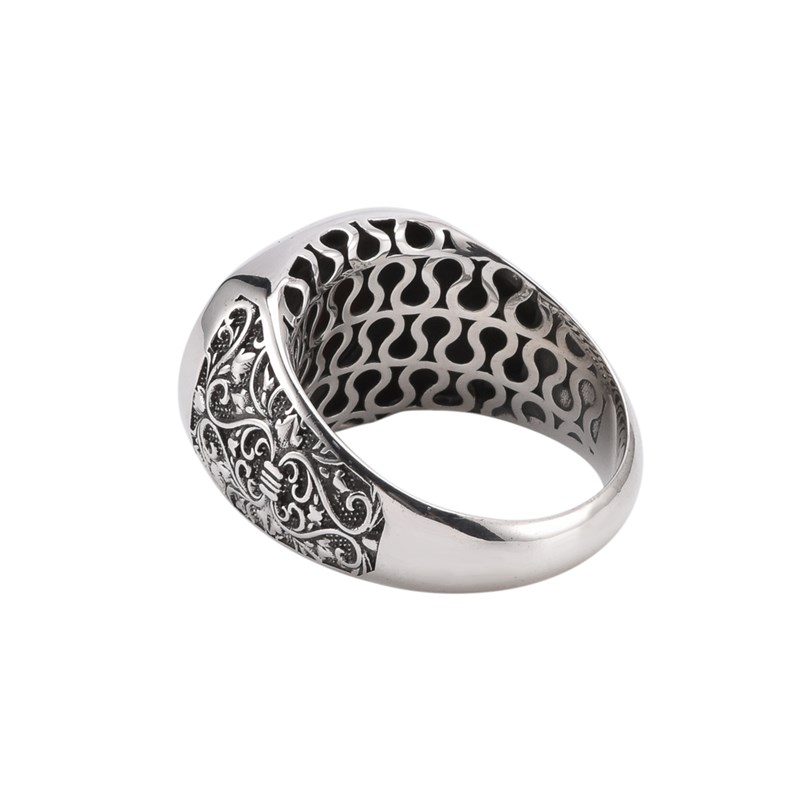 Bague Chevalière Homme Argent Noblesse oeil De Tigre Rouge