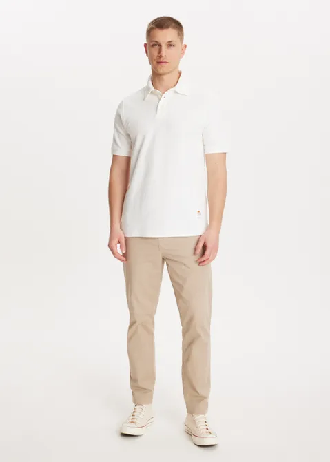 Polo met twill structuur off-white (WIT.O)