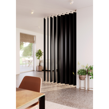Roomdivider lamellen recht zwart 15x240cm