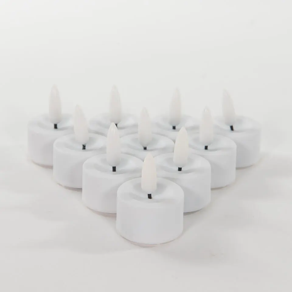 Anna's Collection LED waxinelichtjes - 10x - wit -3,5 x 1,5 cm