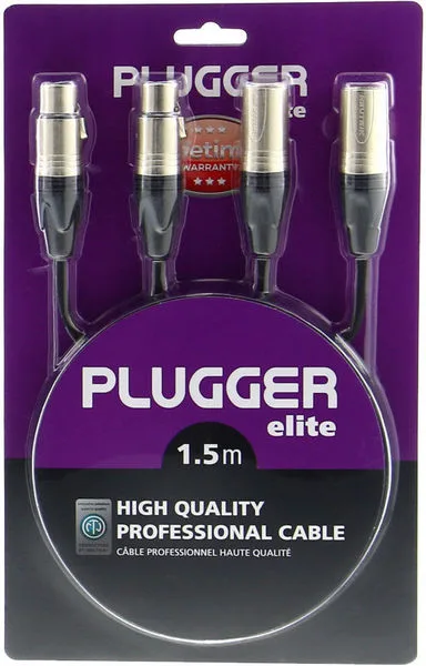 Plugger Elite bretelle 2 x XLR Mâle / 2 x XLR Femelle (0,6 m) Câbles symétriques XLR