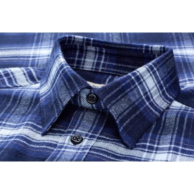 Herren-Flanellhemd 1937 kariert, Blau