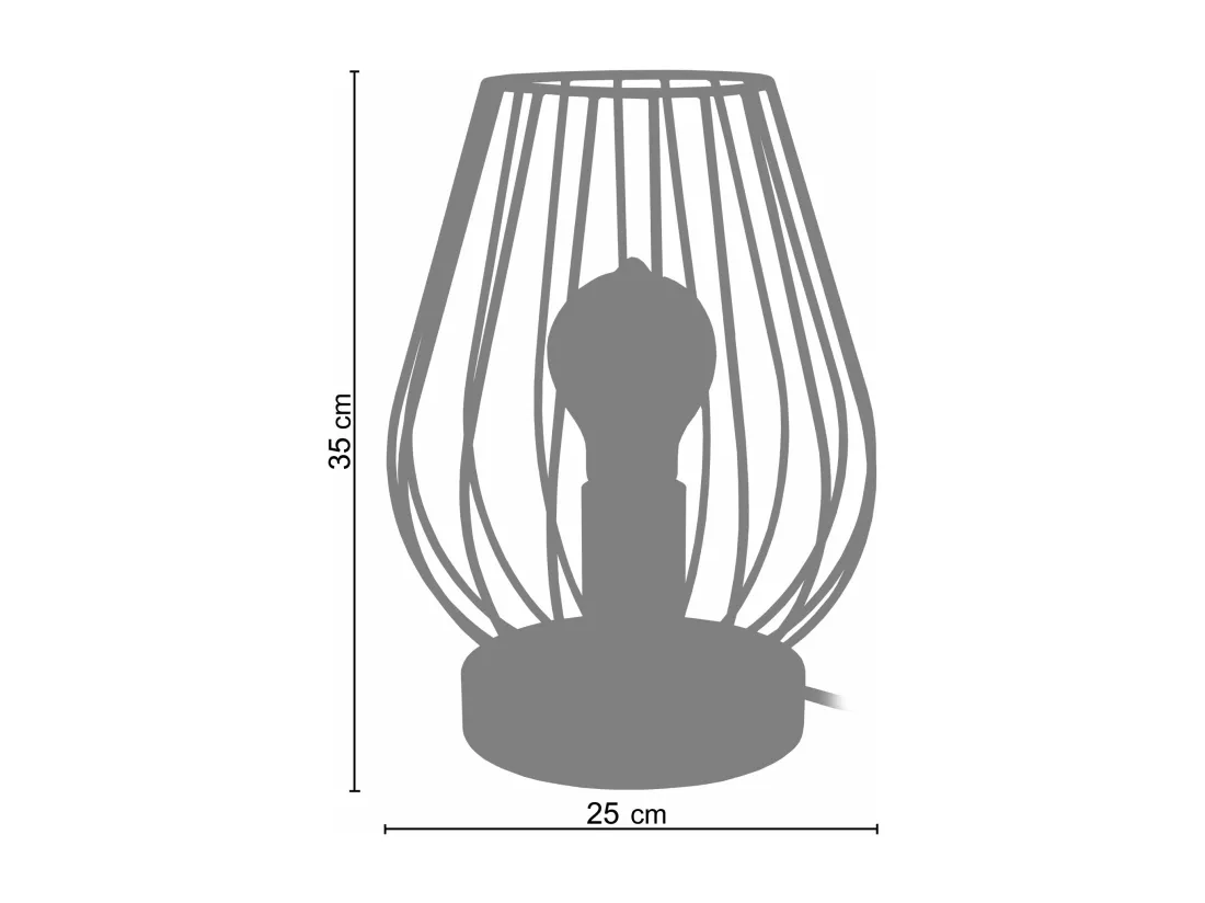 Lampe de chevet bois filaire,noir 35 cm.
