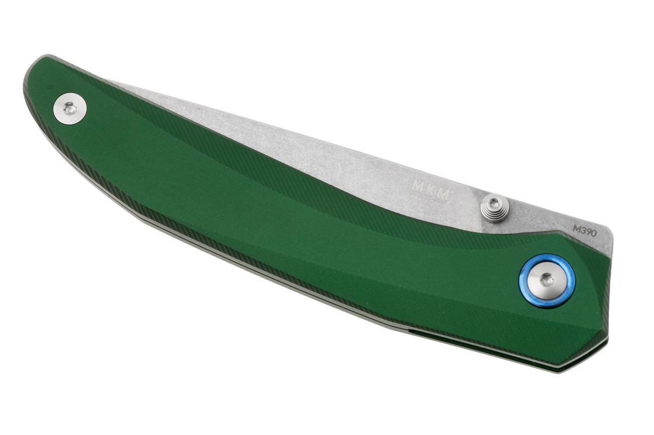 MKM Detonario DT-AG Stonewashed Böhler M390, Green Aluminium, zakmes, TNT Knives design