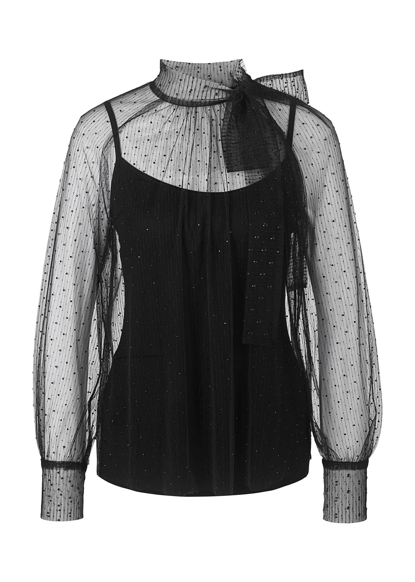 Riani| Damen Schluppenbluse aus Tüll Langarm