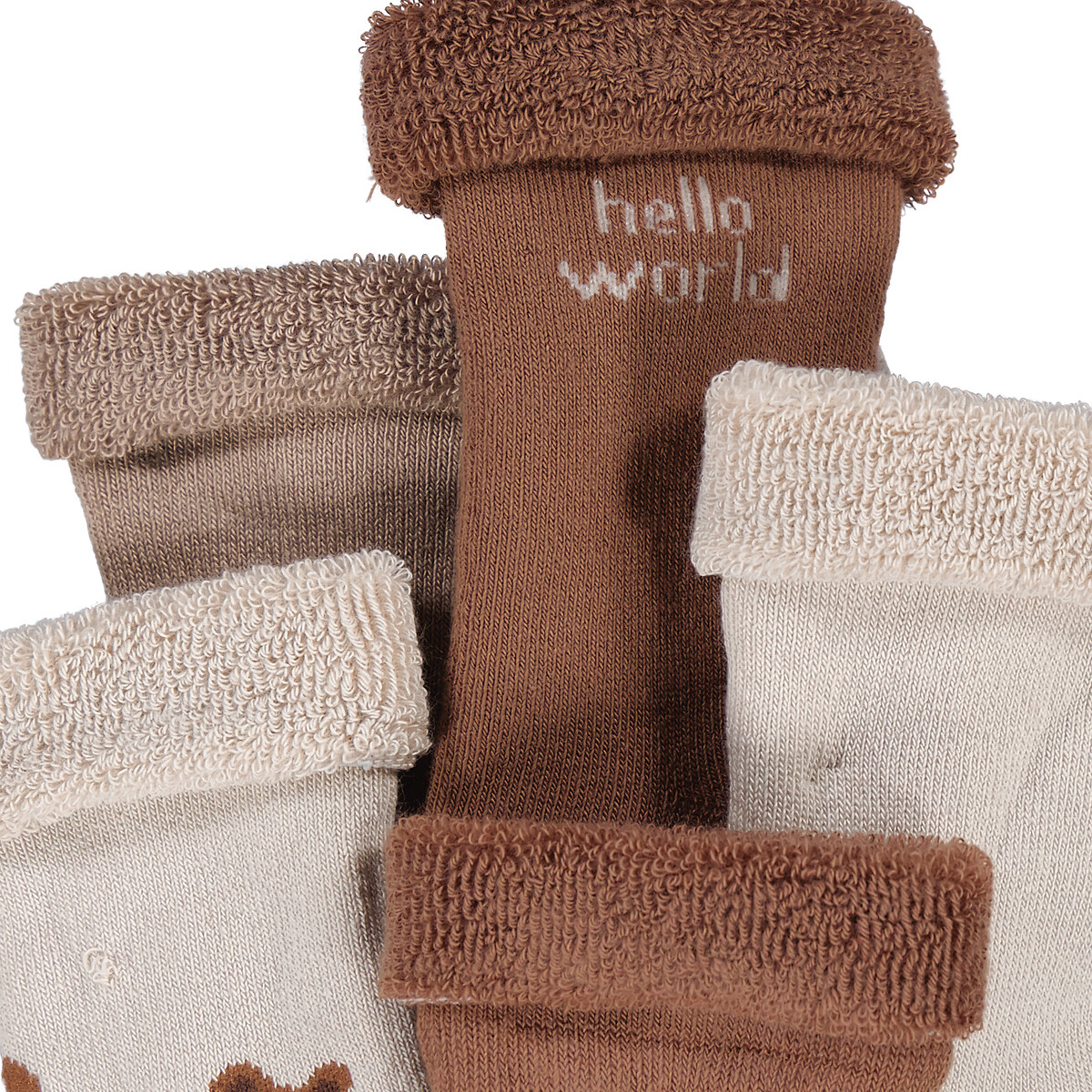 COLEÇÃO LA REDOUTE<br>Conjunto de 5 pares de meias de malha bouclé