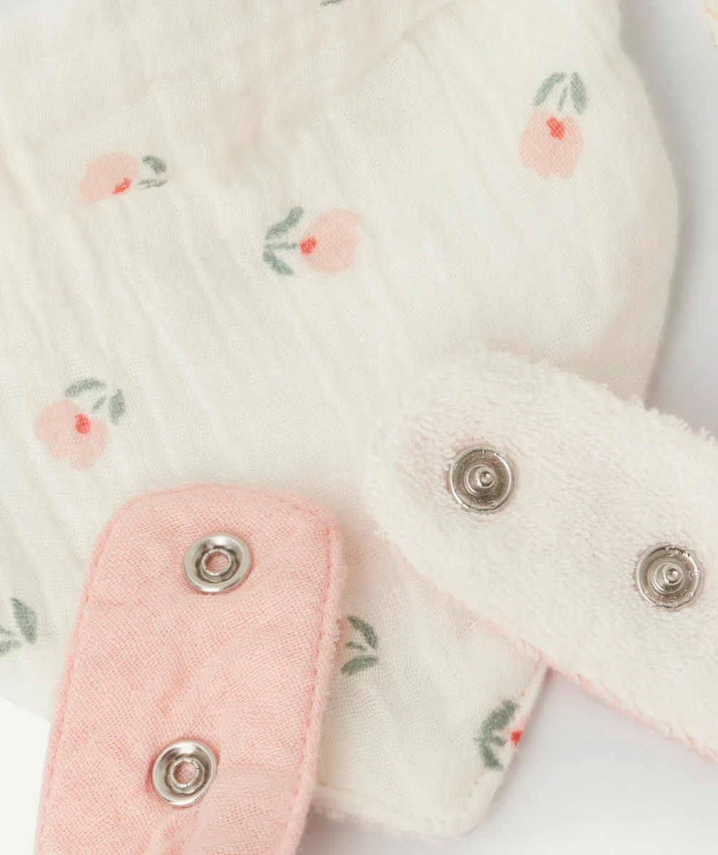 LOT DE 3 BAVOIRS BÉBÉ EN GAZE DE COTON STYLE BANDANAS