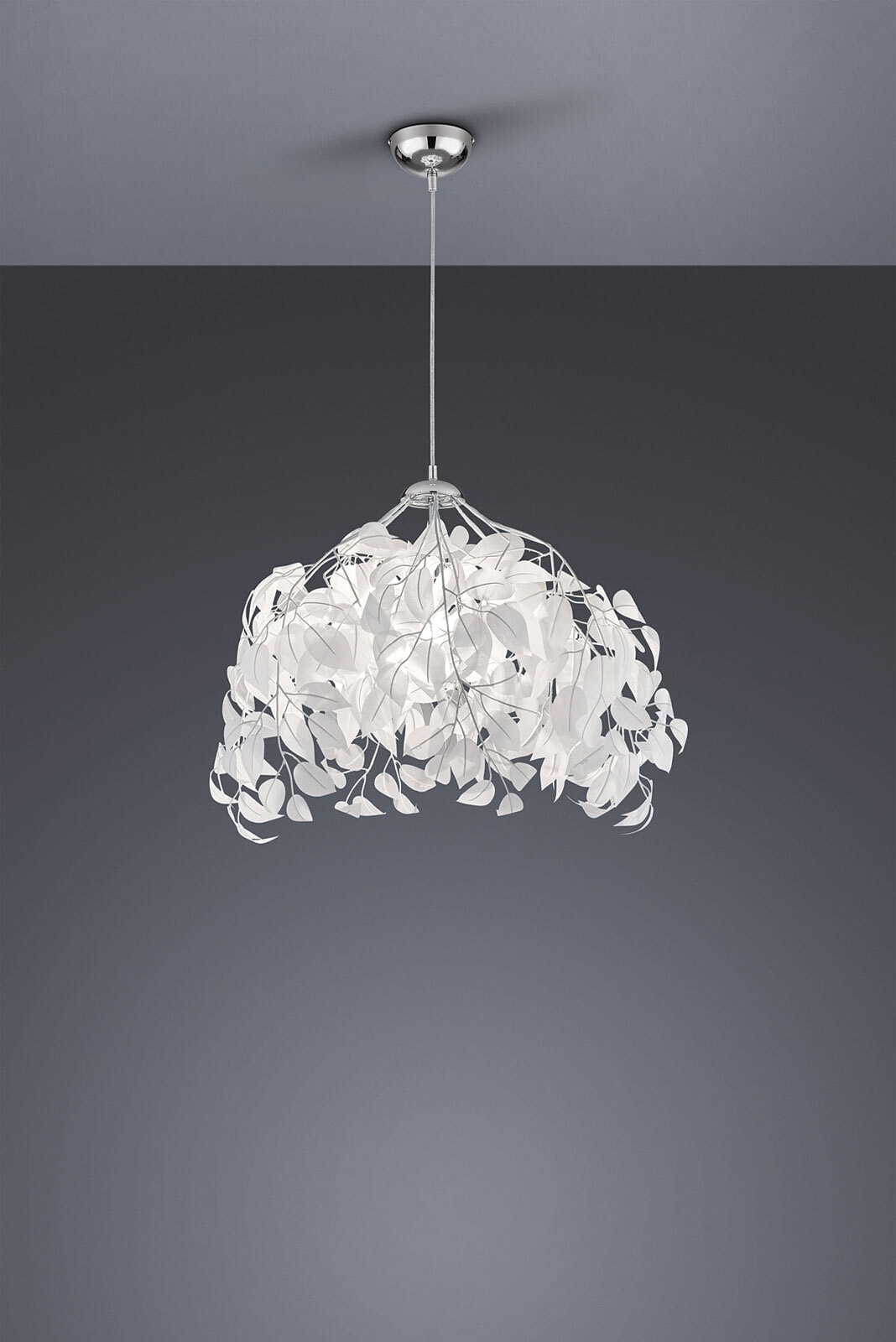 Retrofit Pendelleuchte LEAVY weiß 38cm 150cm Metall Kunststoff höhenverstellbar