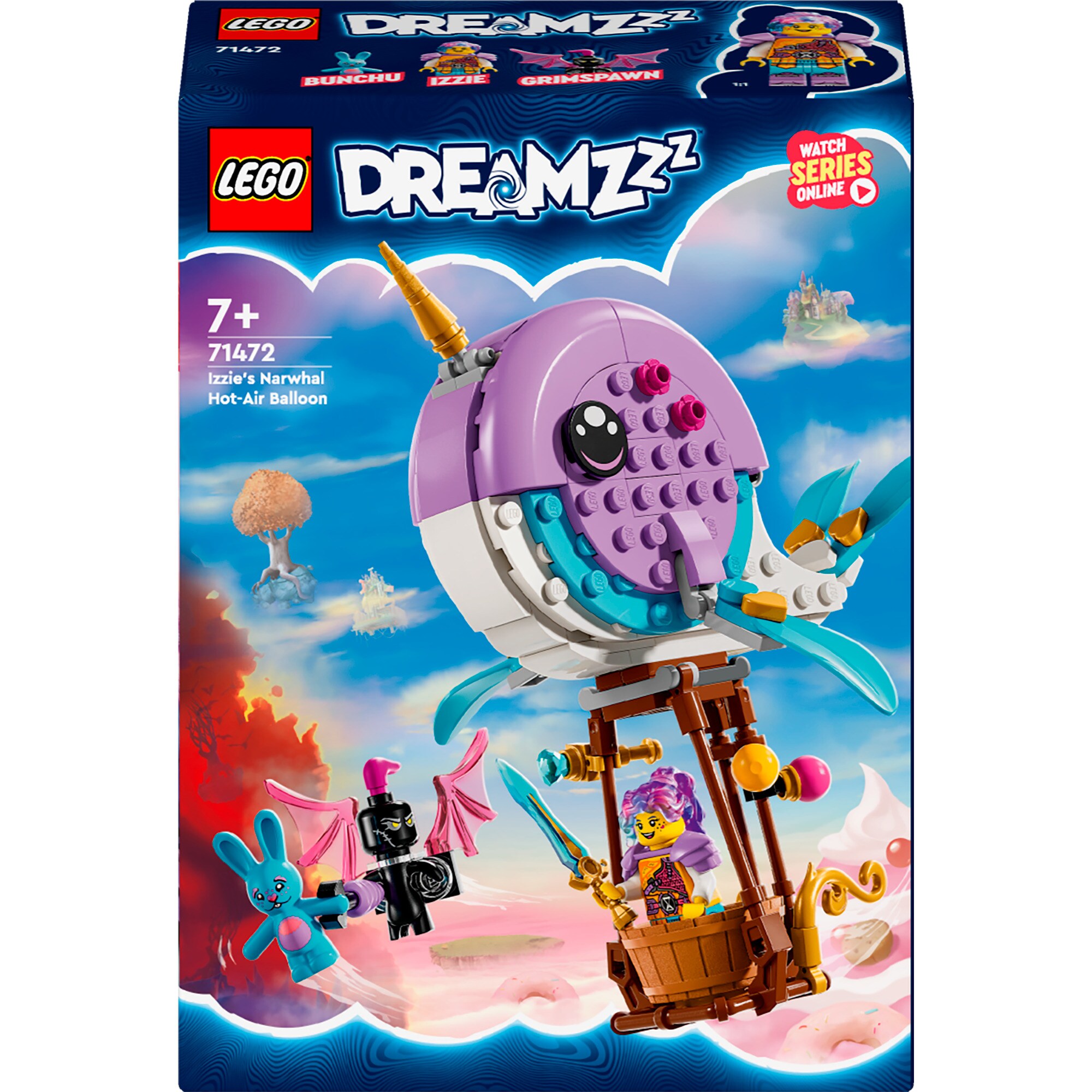 LEGO Konstruktionsspielzeug DreamZzz Izzies Narwal-Heißluftballon