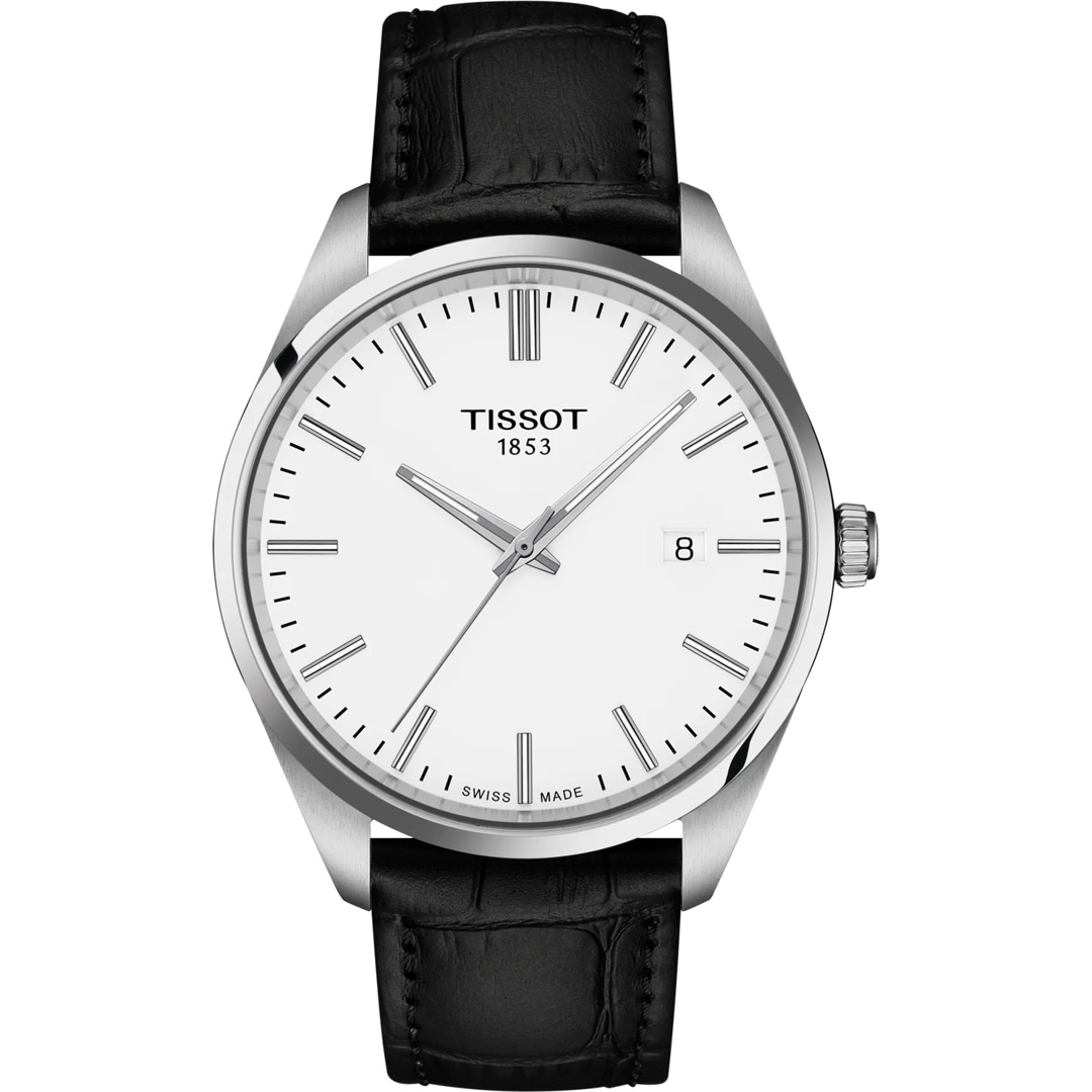 Tissot PR 100 Quartz 40mm Leder schwarz / Weiss