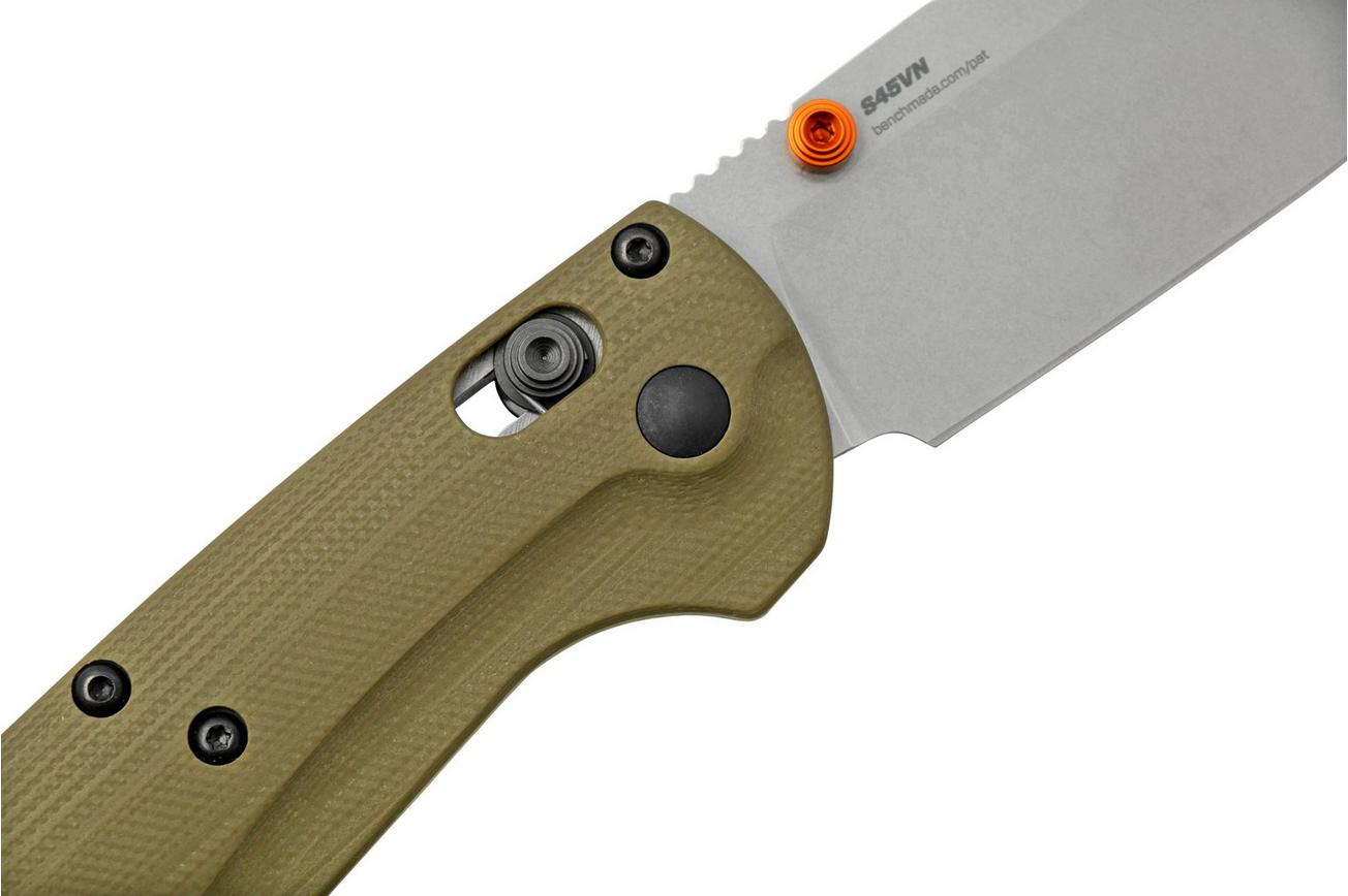 Benchmade Taggedout 15536, CPM-S45VN, OD Green G10, jachtzakmes