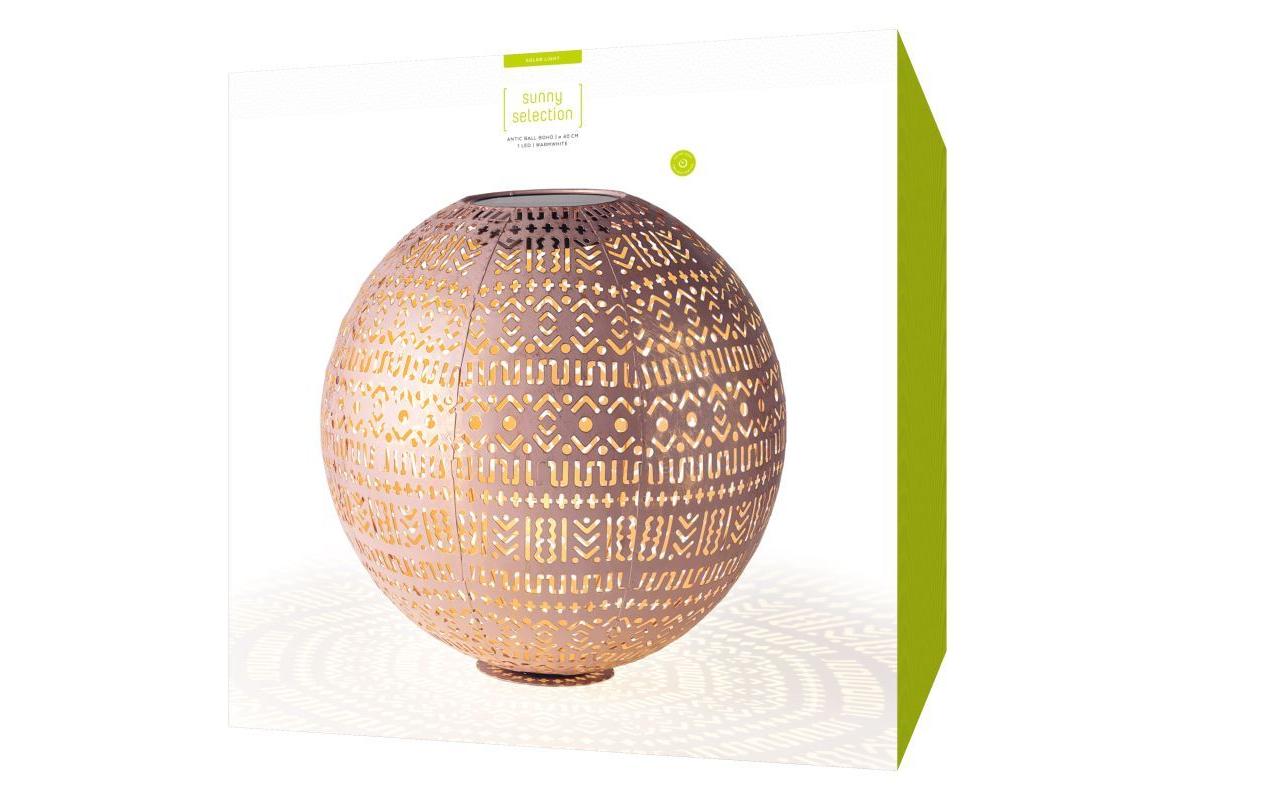 Laterne Solar Antic Ball Boho, Ø 40 cm, BraunDekolicht zum Aufstellen