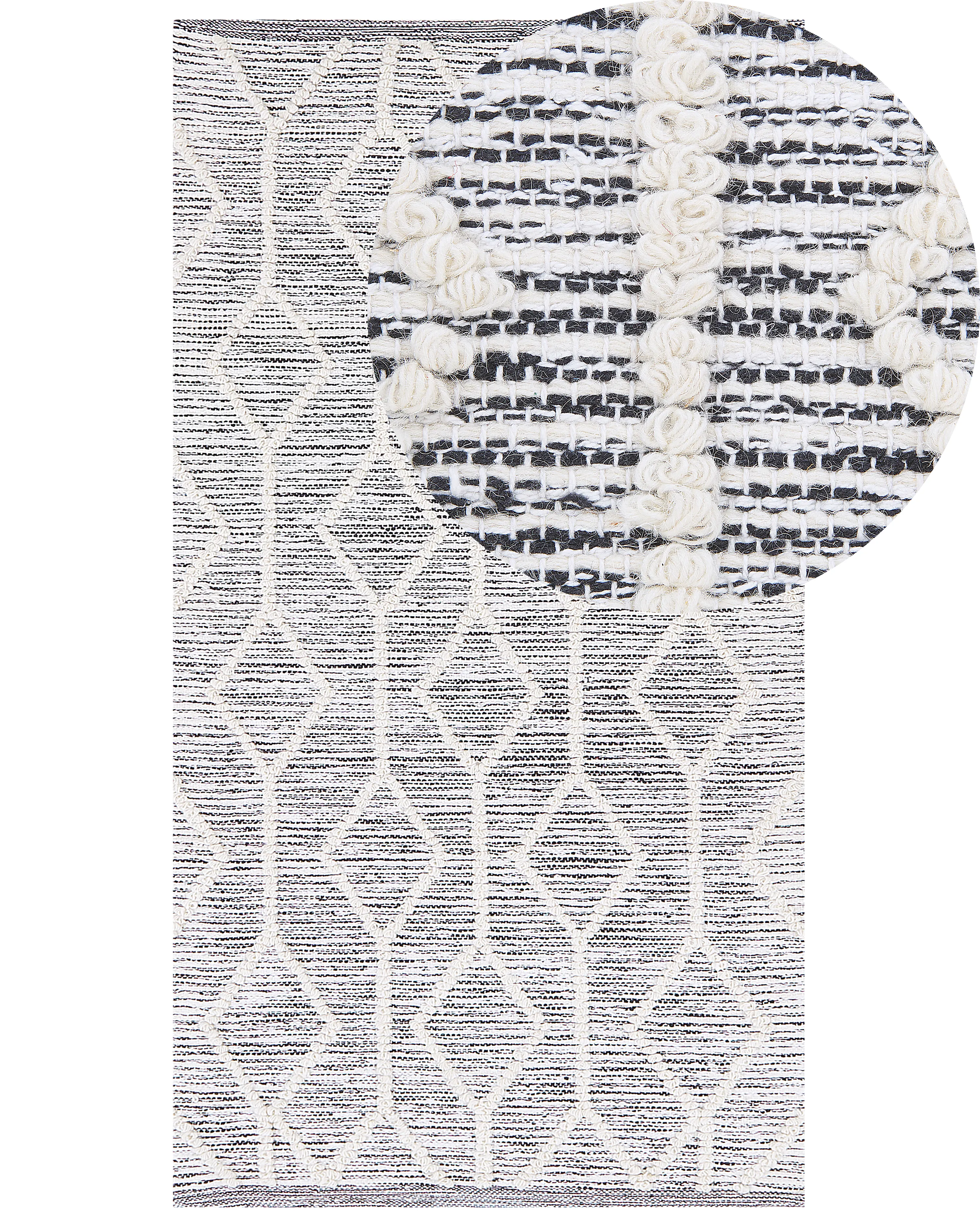 Vloerkleed EDREMIT Grijs 80 x 150 cm Wol