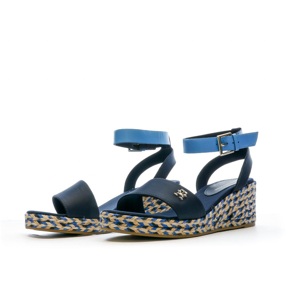 Tommy Hilfiger Sandales Marine Femme Tommy Hilfiger Wedge Satin