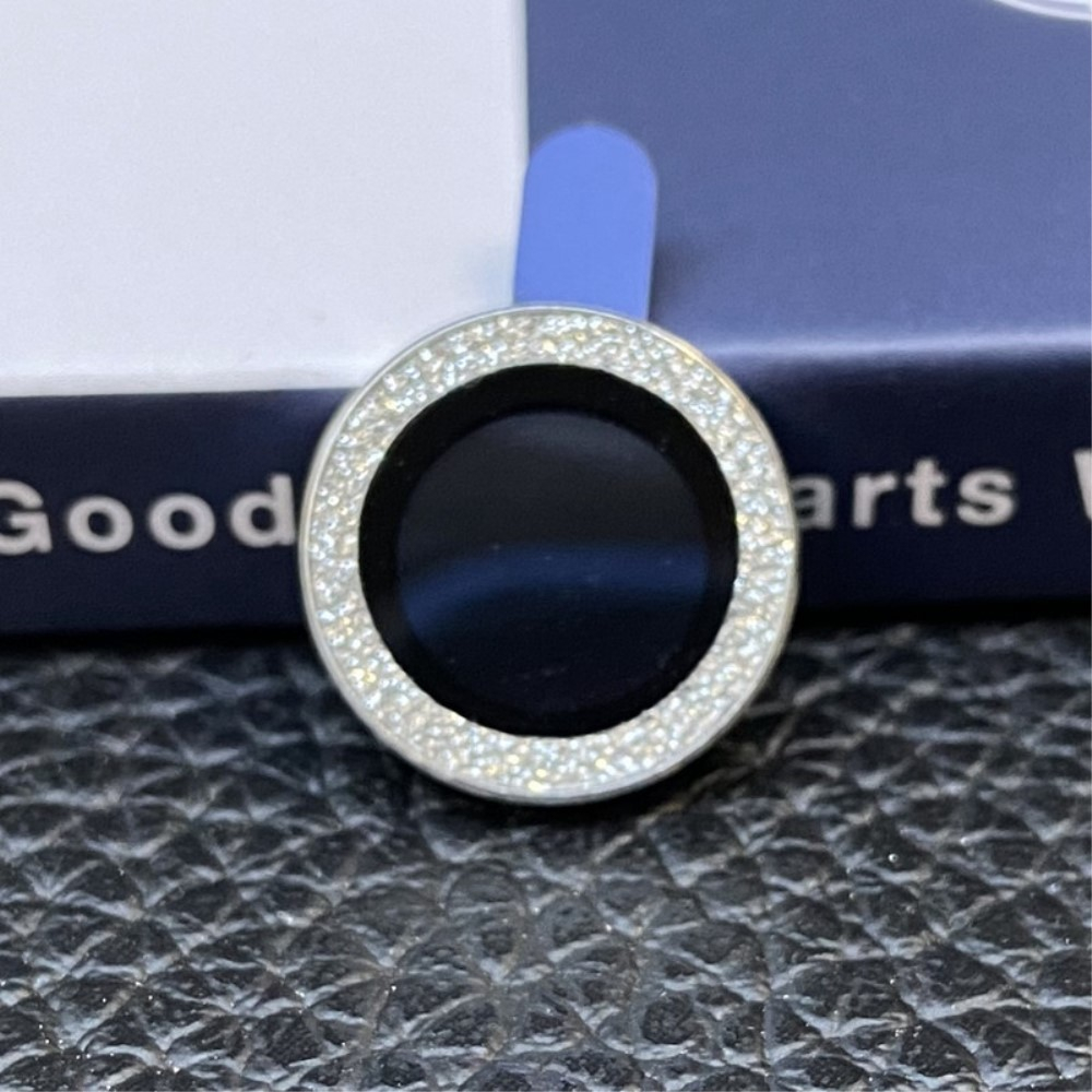 (3-tlg.) iPhone 13 Pro Kameraschutz Objektiv Ring Protector Abdeckung Glitzer Design - Silber
