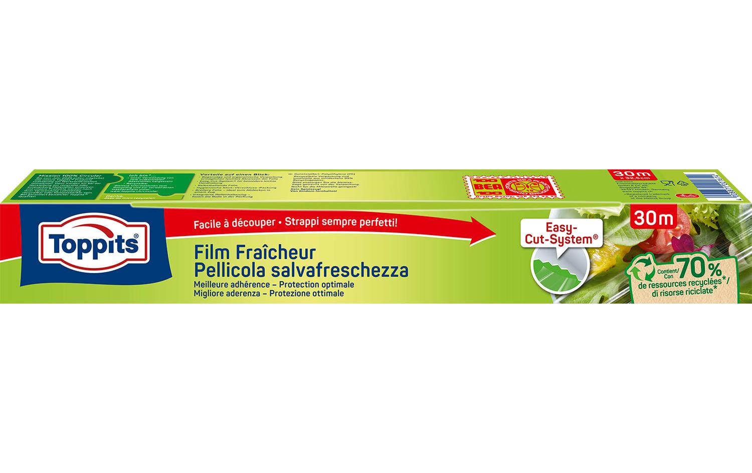 Frischhaltefolie 1 Stück, TransparentFrischhaltefolie mit integriertem Schneid-System