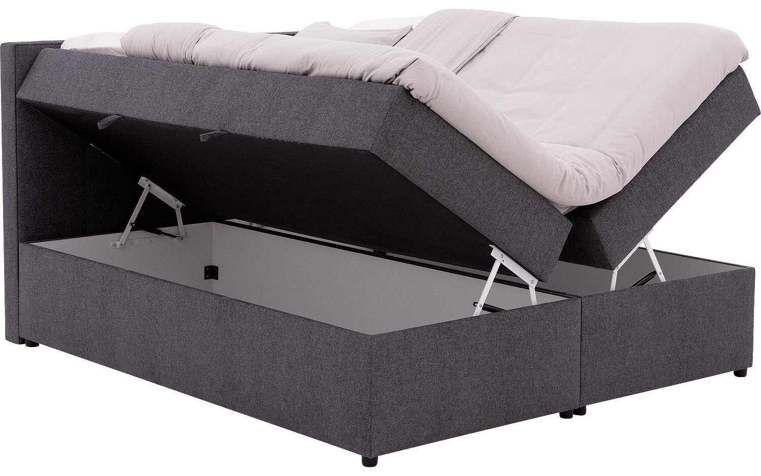 Goossens Boxspring Store met opbergruimte - grijs - 160 x 212 cm cm
