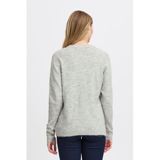 Fransa Ellis Striktrøje, Light Grey Melange, XXL