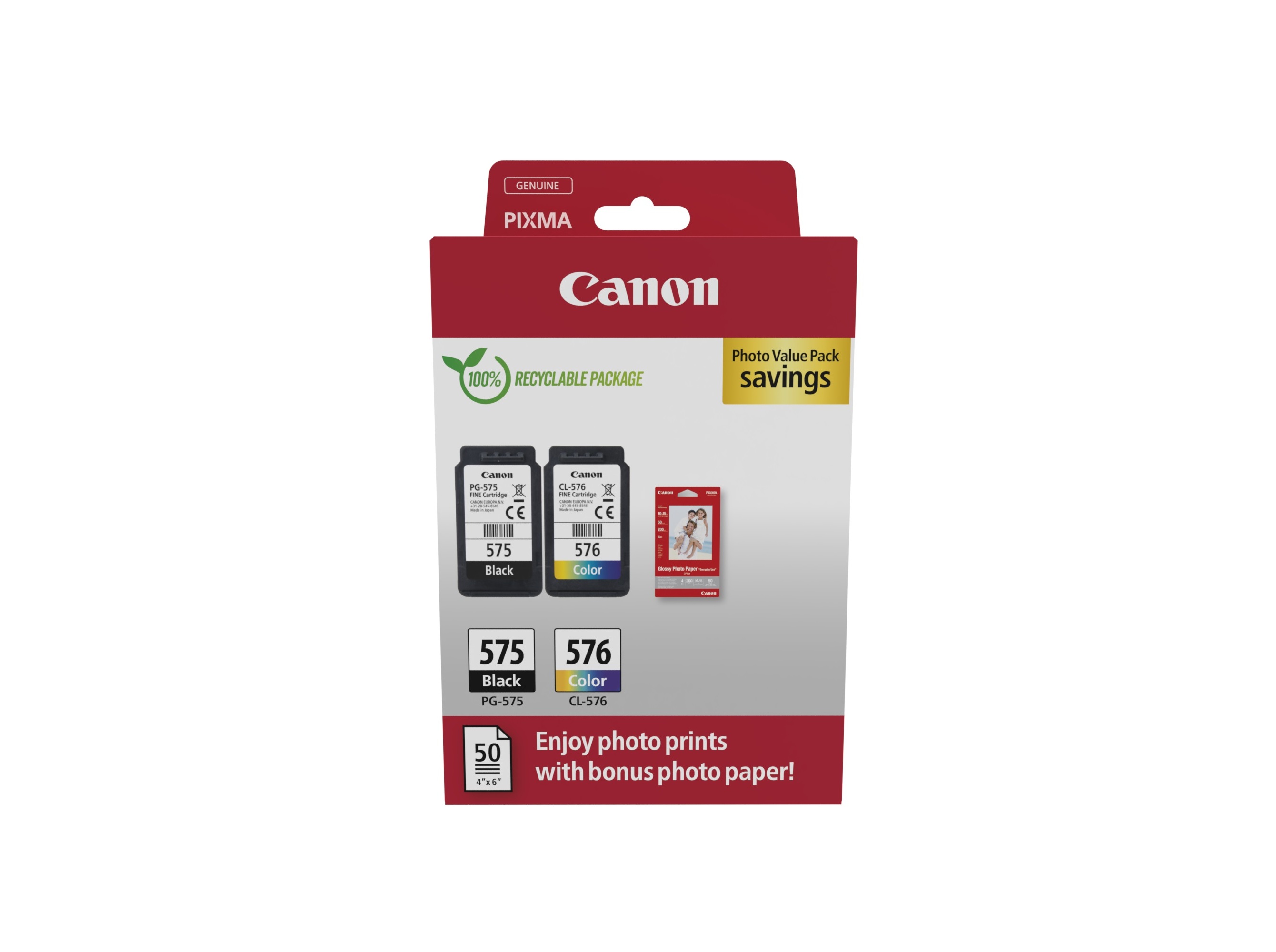 TINTEIRO ORIGINAL CANON PG-575/CL-576 PRETO COR