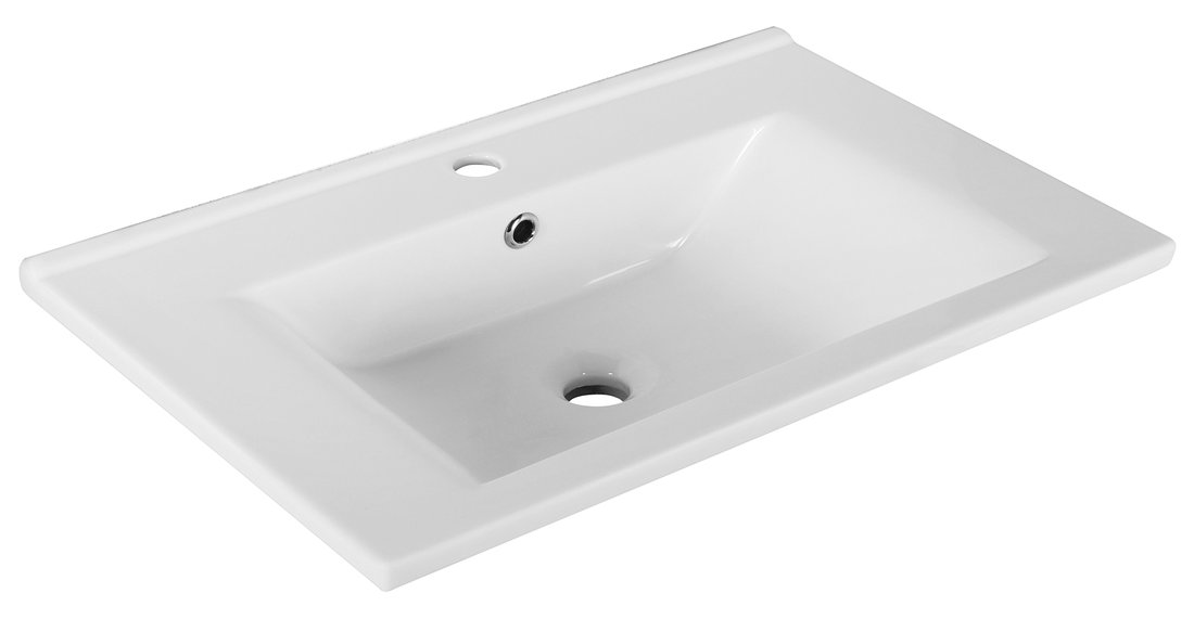 Aqualine Zuno keramische wastafel 65cm wit