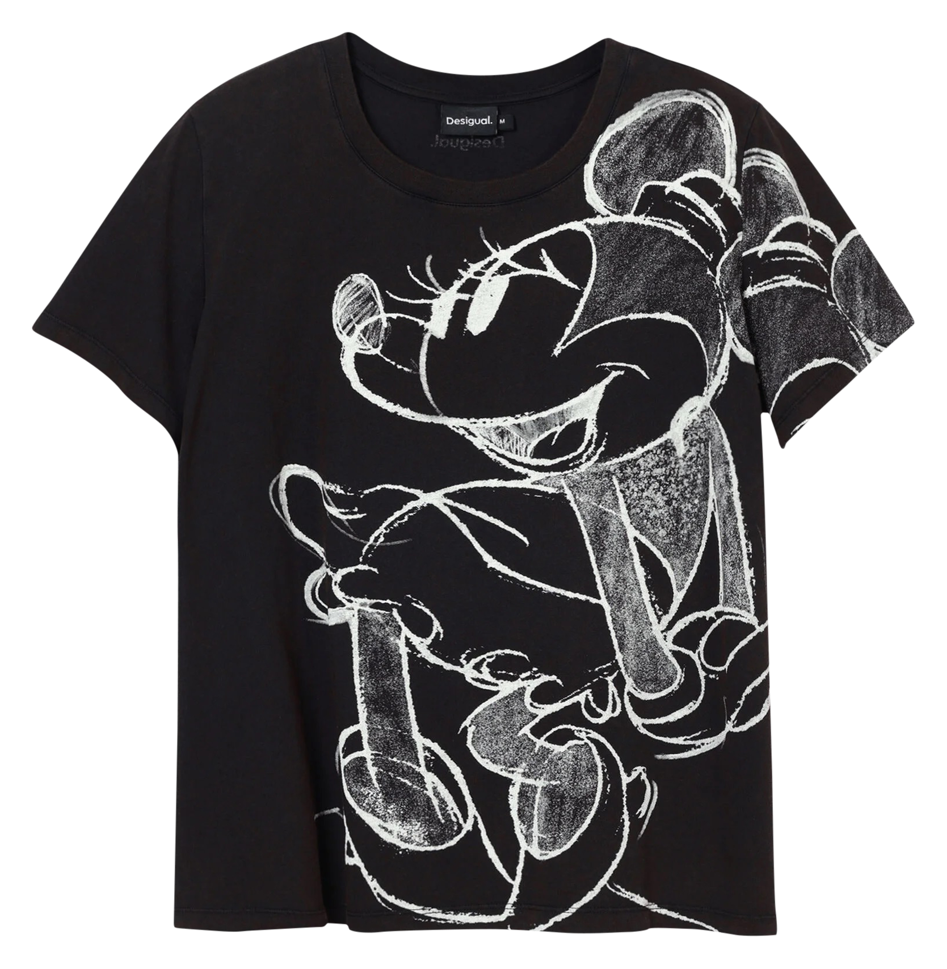Tee-shirt col rond en coton| Noir