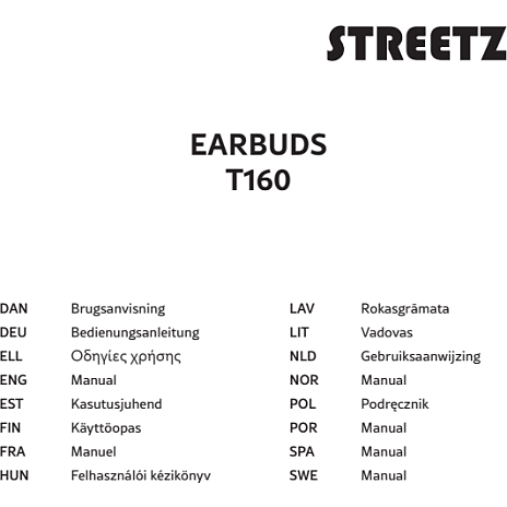 Streetz T160 TWS høretelefoner - hvid