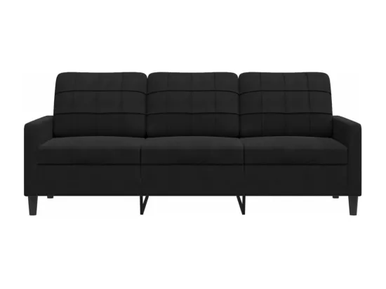 Canapé à 3 places Noir 180 cm Velours