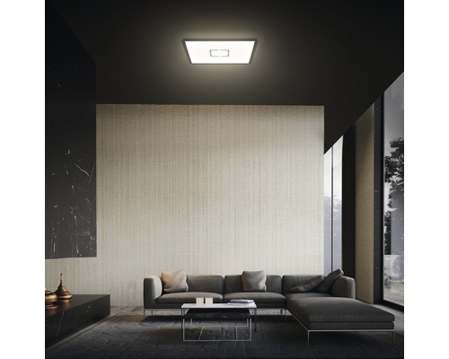 LED plafondlamp ultraplat 18W 2400 lm 4000K 29,3x25 cm Vrij wit/zwart + achtergrondverlichtingseffect