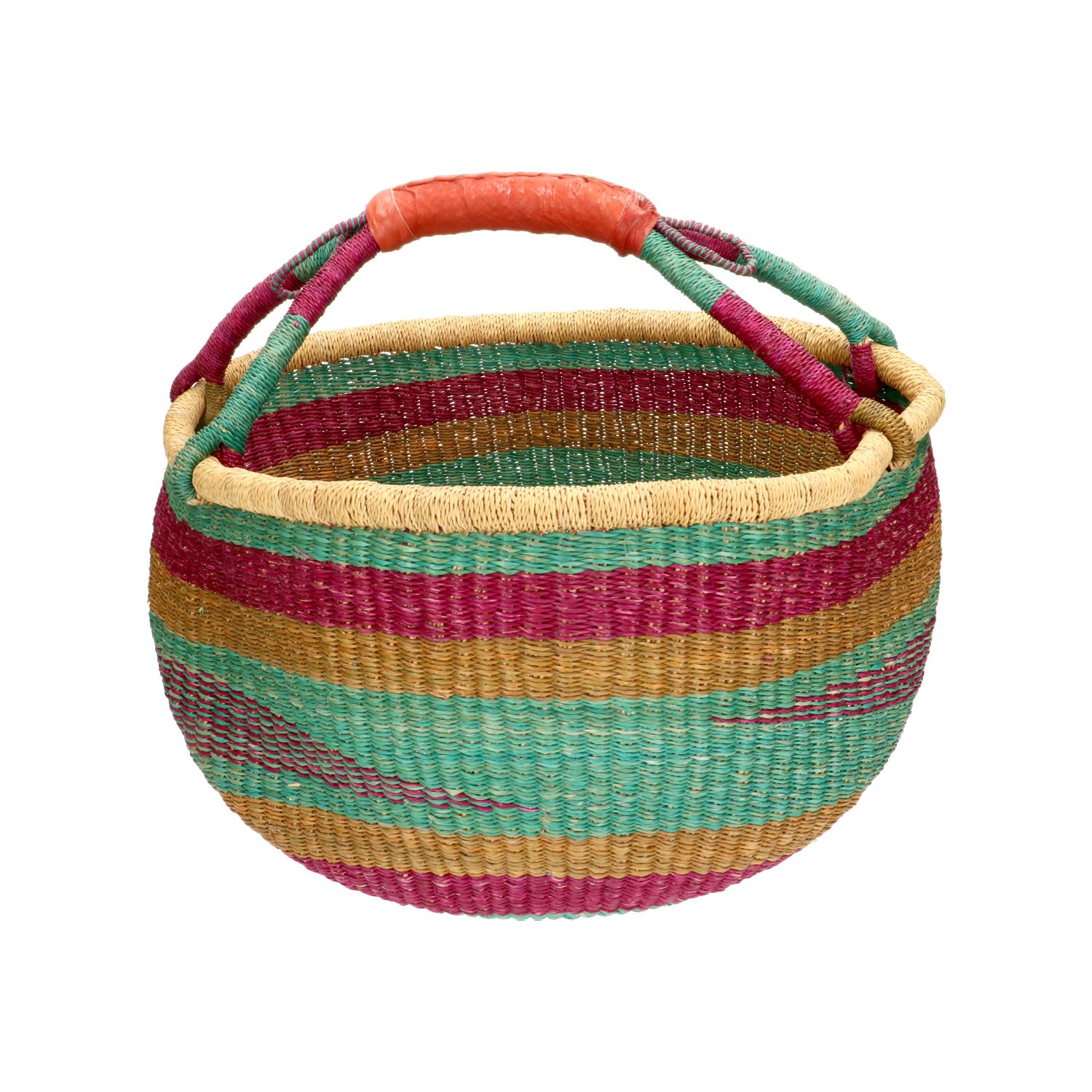 Bolgamand/boodschappen tas, savannegras, gekleurd, Ø 36 cm