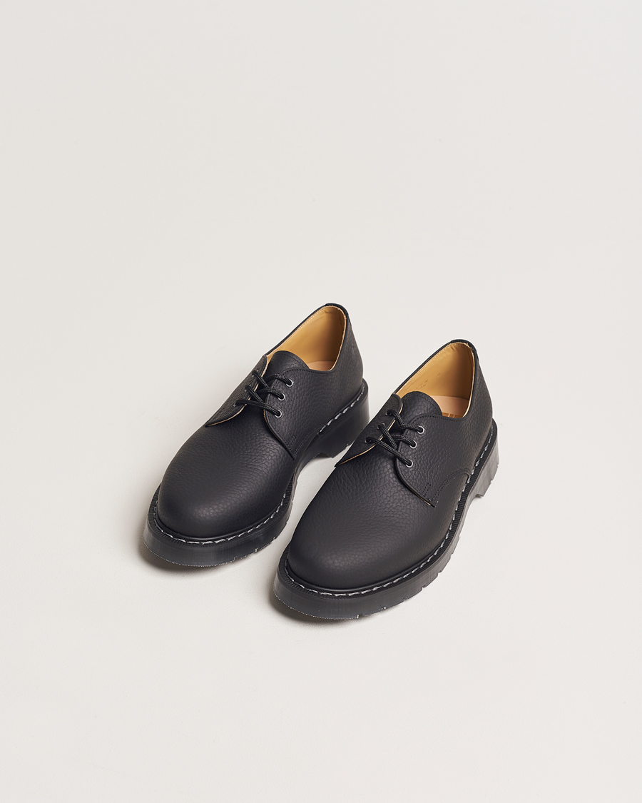 Solovair 3 Eye Gibson Shoe Black Grain