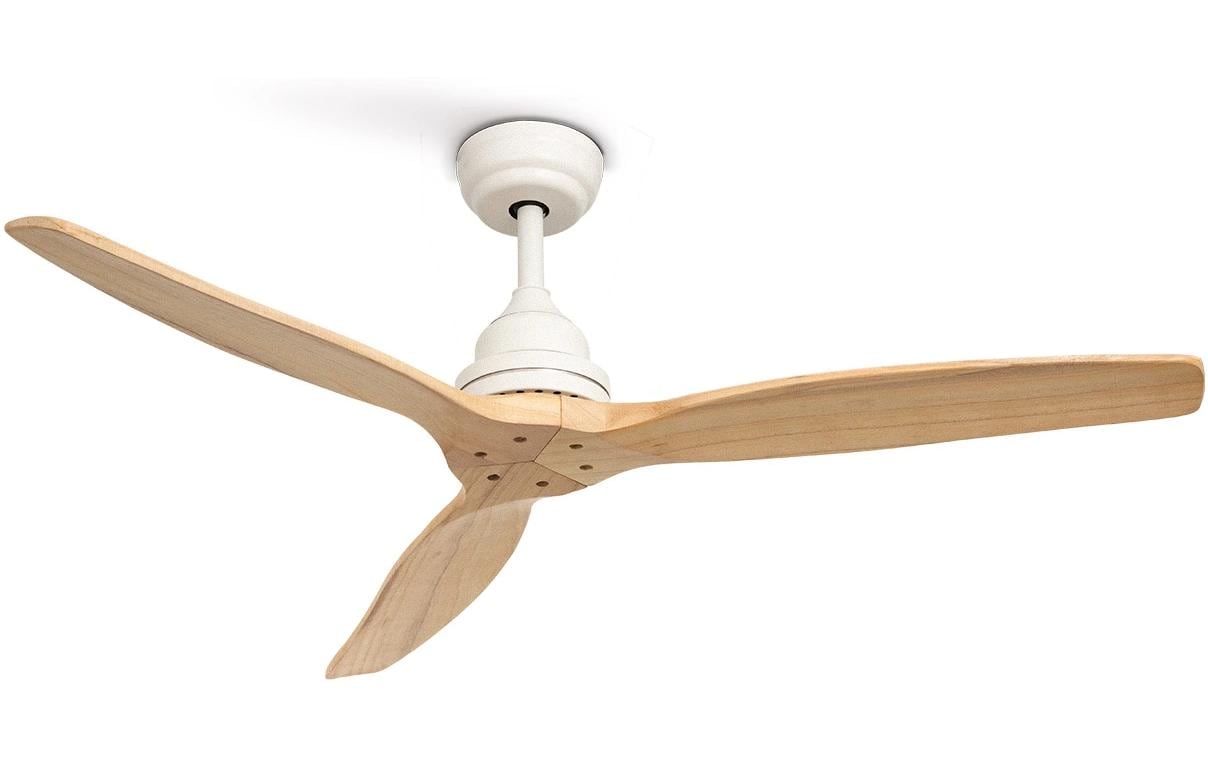Deckenventilator, Holz Weiss<br>Leiser Deckenventilator mit Fernbedienung und 3 Geschwindigkeiten
