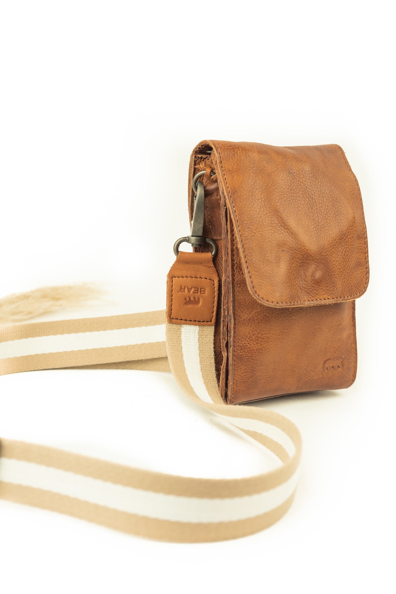Bag strap 'Puck' beige/wit Beige/wit