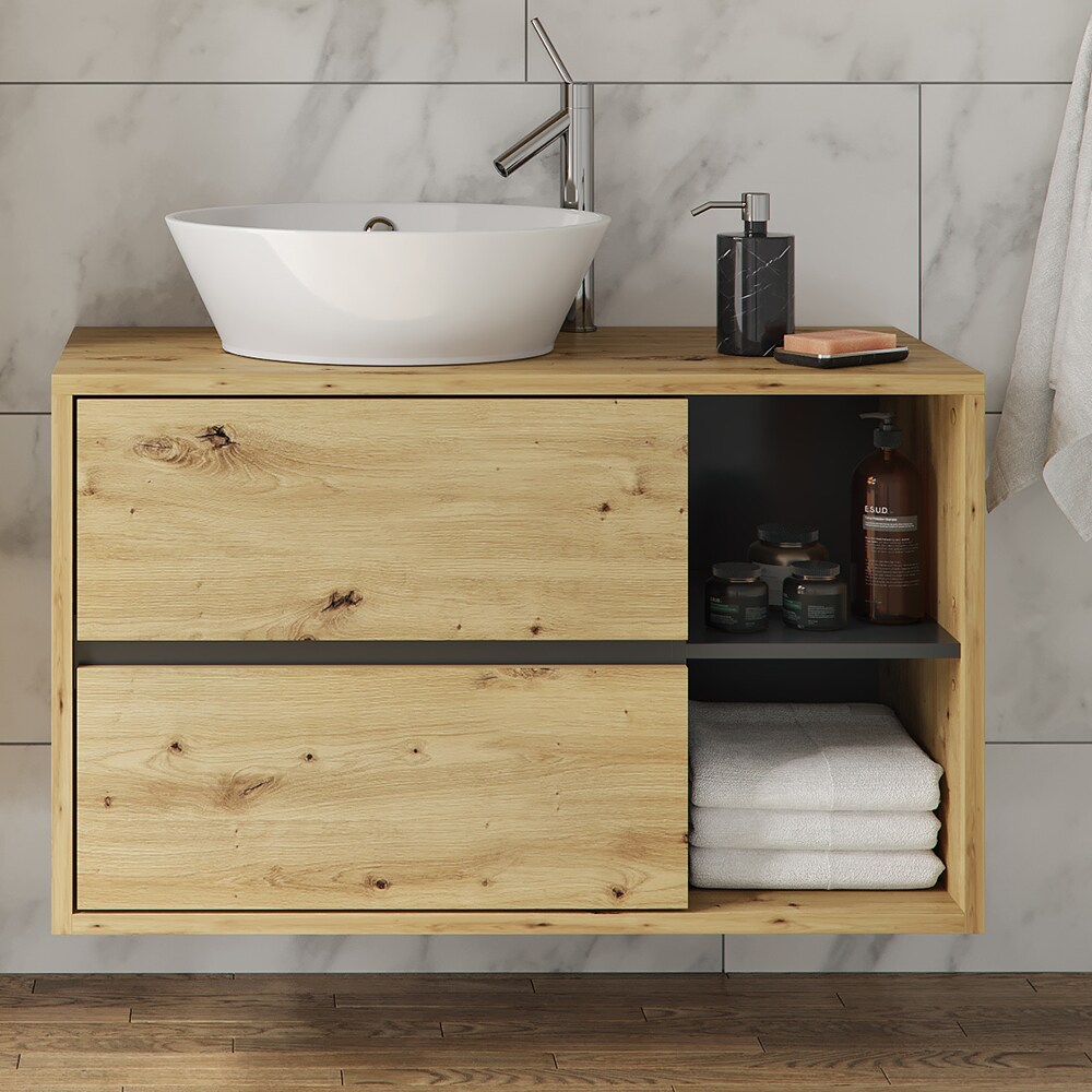 Vicco Wachtischunterschrank Viola Eiche Badschrank Waschbeckenunterschrank hängend