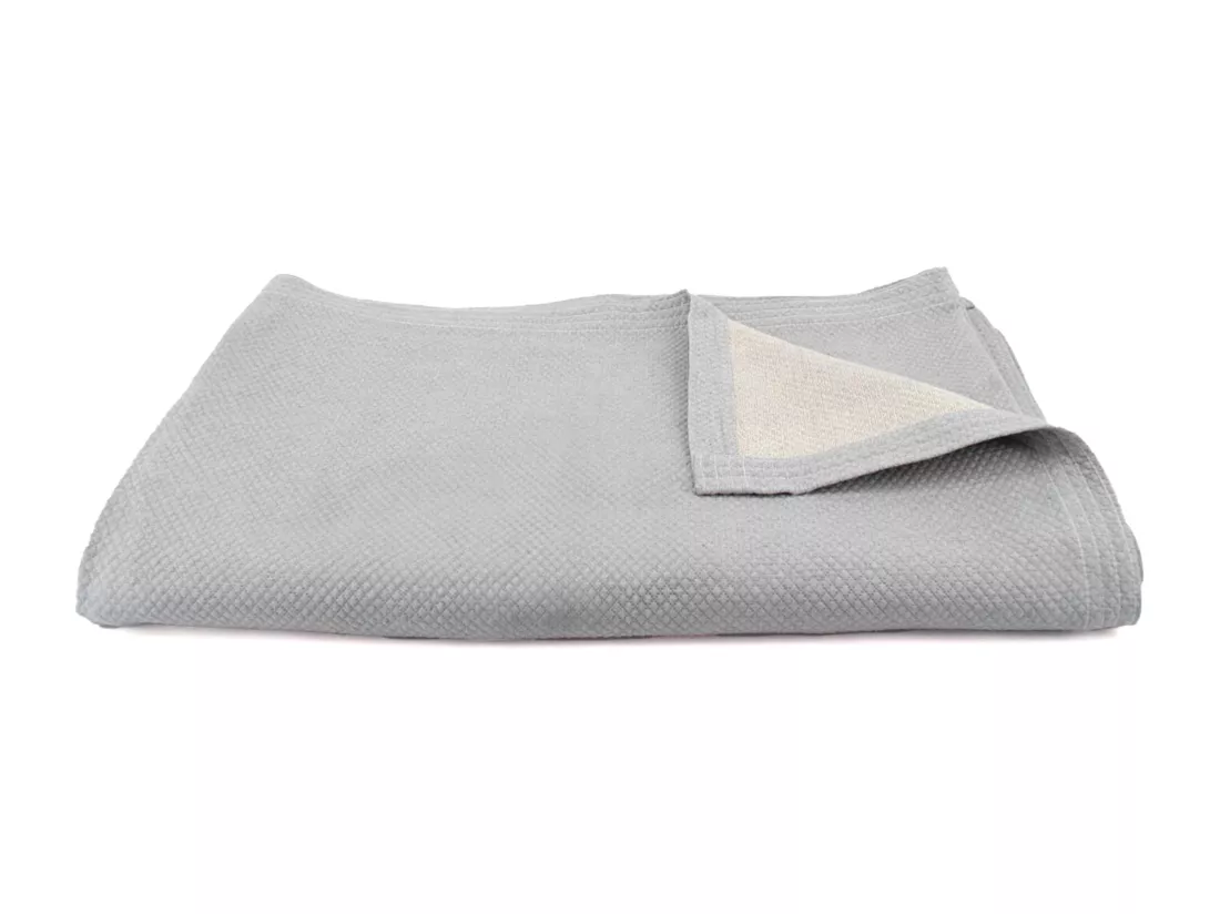 Dessus de lit Jacquard 230x250 cm PERIGORD piqué coton gris perle