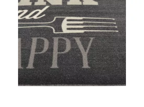 Tapis de cuisine lavable impression cuisine noir 45x150 cm