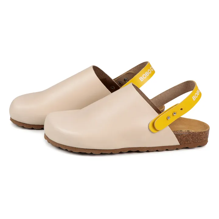 Bobo Choses Sabots Color Block Cuir - Collection Femme  | Ecru