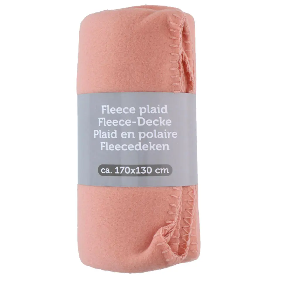 Excellent Houseware Deken-plaid - fleece-polyester roze - 170x130 cm