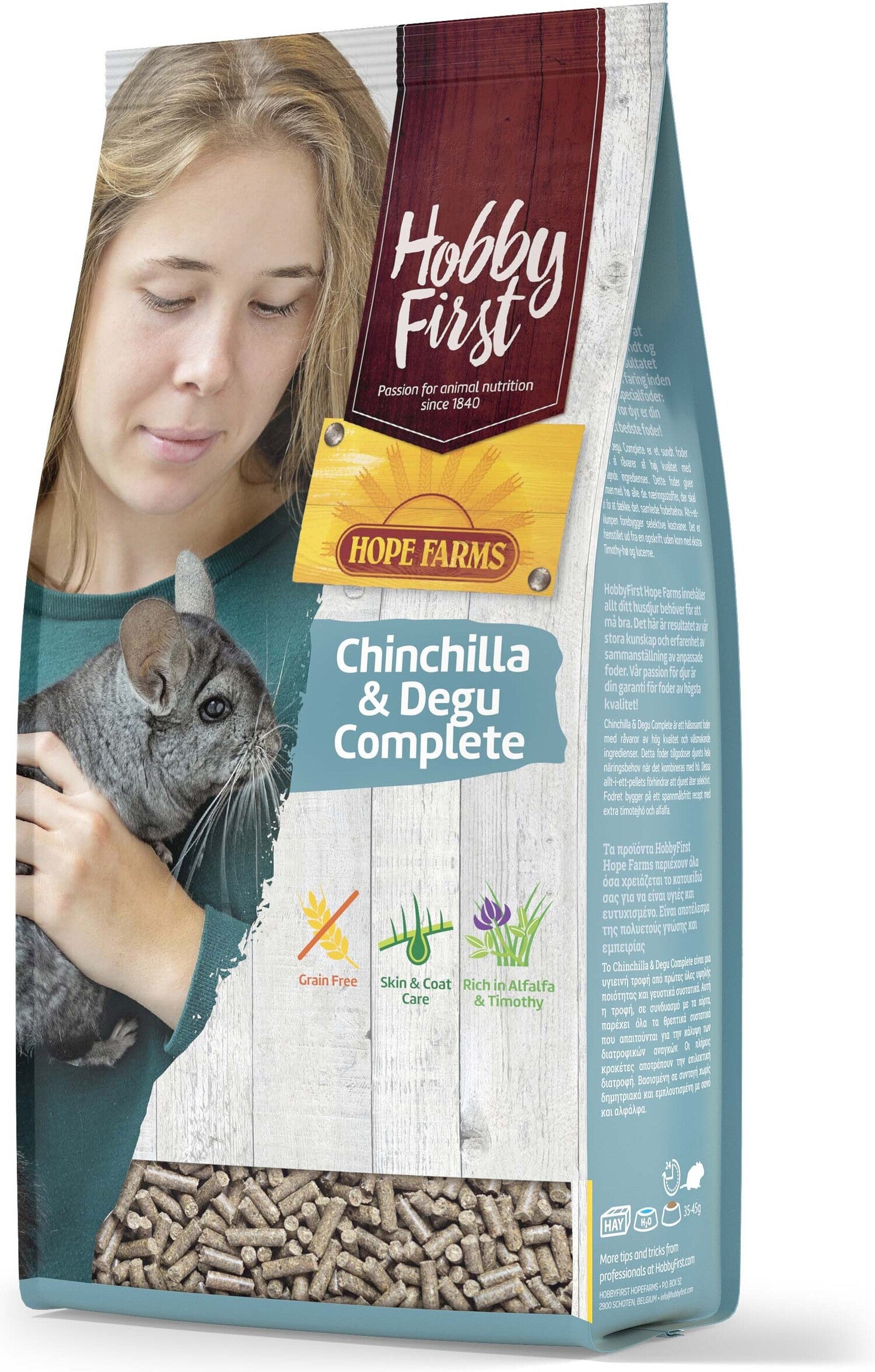 HobbyFirst Hope Farms Chinchilla- en Degoevoer Complete 1,5 kg