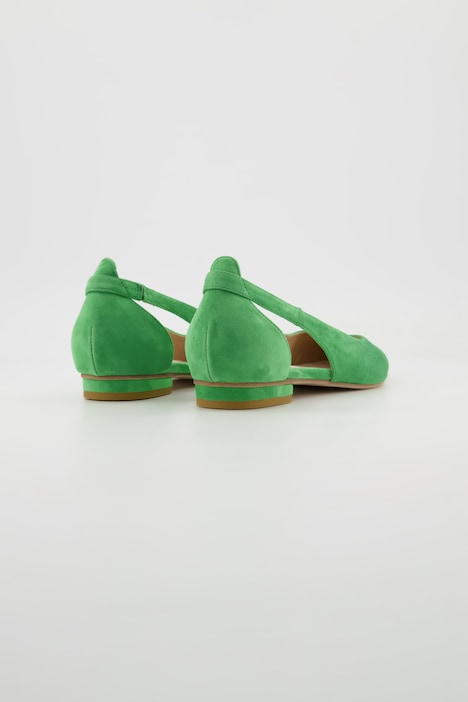 Leder-Ballerinas, Cut-Out, Weite H